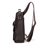 Rossie Viren Vintage Retro Brown Leather Men's Briefcase Messenger Satchel Postmen Bag