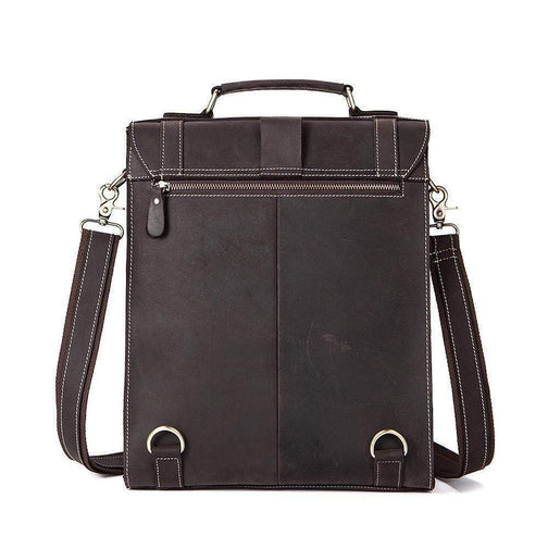 Rossie Viren Vintage Retro Brown Leather Men's Briefcase Messenger Satchel Postmen Bag