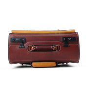Unisex 23" Genuine Vegetable Tanned Leather Rolling Duffle Bag Trolley Wheeled Carry On Luggage Suitcase Tote