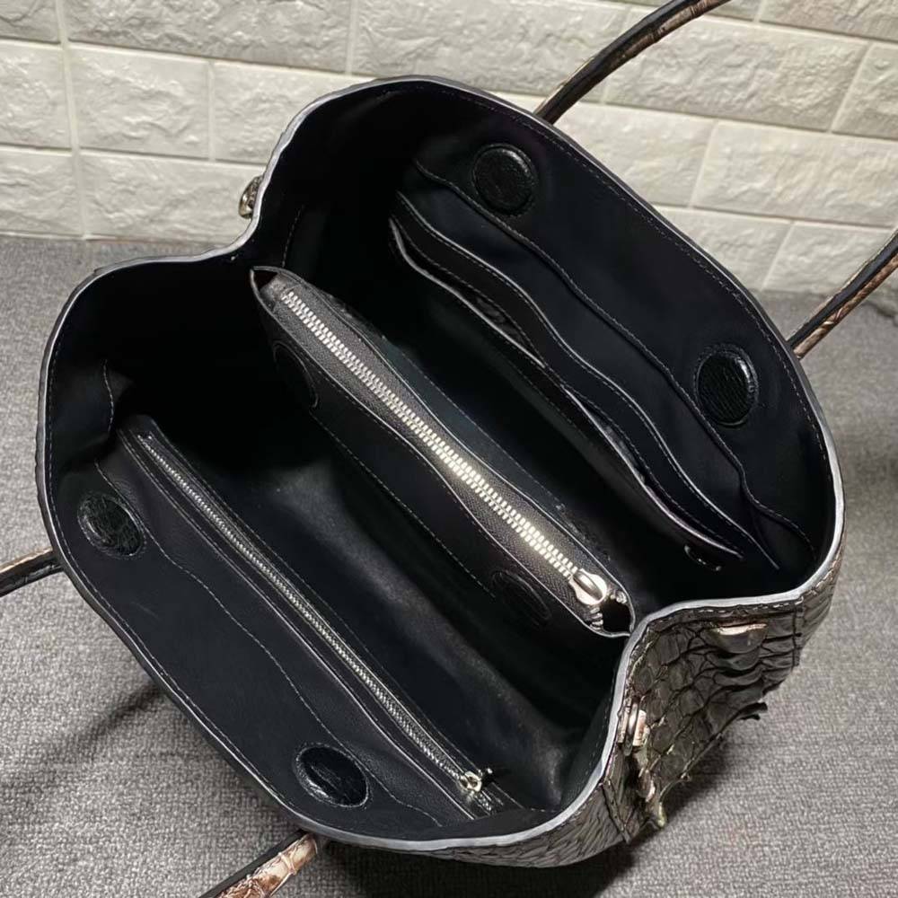 Vintage Crocodile Skin Leather Top Handle Tote Bags