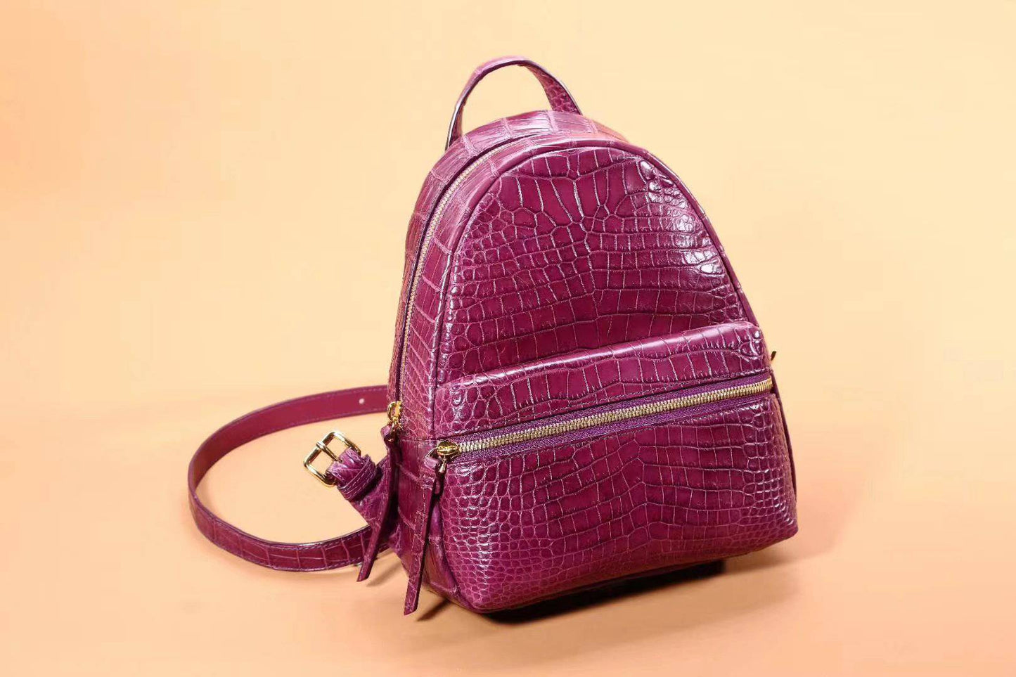 Women's Crocodile Belly Leather Mini Backpack | Rossieviren
