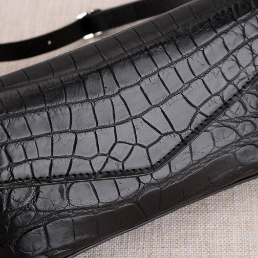 Women's Crocodile Belly Leather Tiny Pouch Shoulder Messenger Bag | Rossieviren