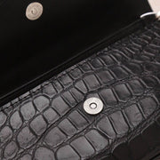 Women's Crocodile Belly Leather Tiny Pouch Shoulder Messenger Bag | Rossieviren