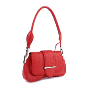 Women's Crocodile Leather Shoulder Bags Red