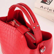 Women's Genuine Crocodile Leather Cross Body Shoulder Bag Red
