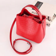 Women's Genuine Crocodile Leather Cross Body Shoulder Bag Red