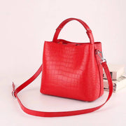 Women's Genuine Crocodile Leather Cross Body Shoulder Bag Red