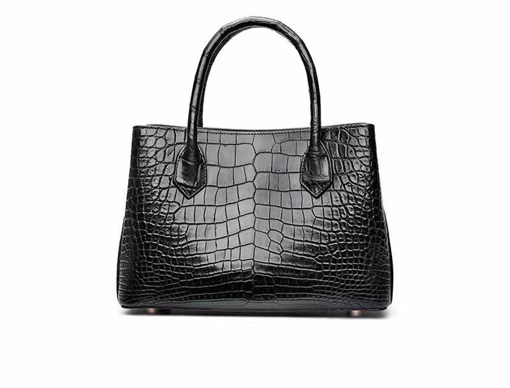 Women's Genuine Crocodile Leather Small Tote Shoulder Bag
