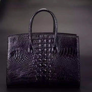 Crocodile Skin Leather Padlock Purse Office Tote Bags For Women