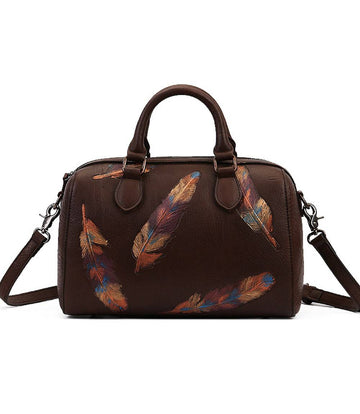 Womens Cervo Antic Leather Brown Bauletto Dream Shopping Tote Bag