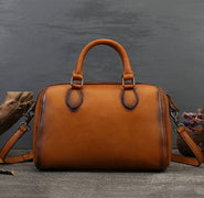 Womens Cervo Antic Leather Brown Bauletto Dream Shopping Tote Bag