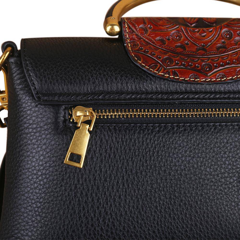 Womens Mini Vintage Textured Metal Top Handle Bag