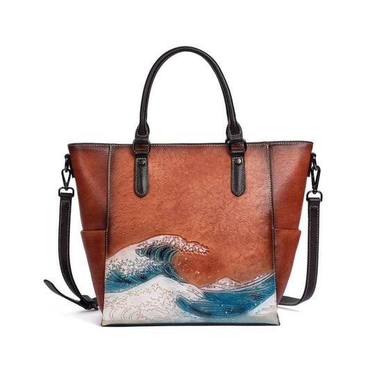 Womens shopper large vintage-leather tote