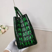 Womens Genuine Crocodile Leather Tote Shoulder Bags Vintage Green