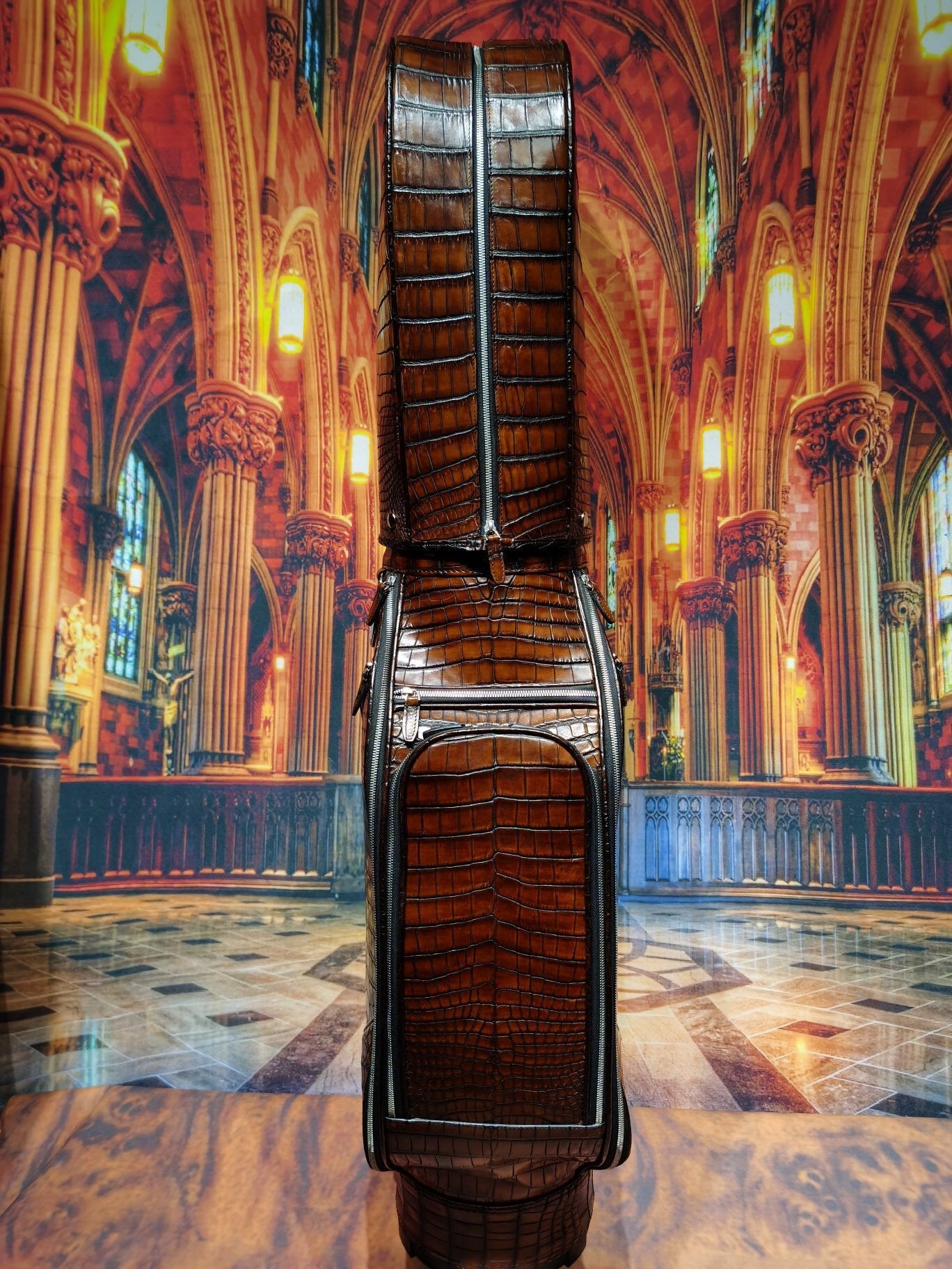 Vintage Brown Nile Crocodile Belly Leather Golf Bags ,Golf Sets , Golf Cart Bags & Golf Stand Bags