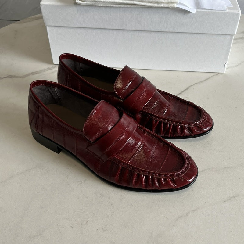 Eel Skin Loafers For Women