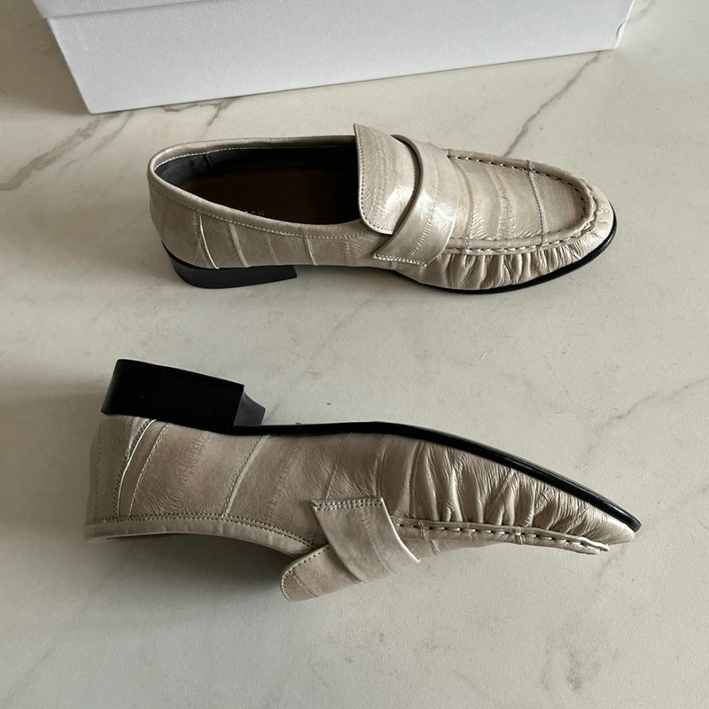Eel Skin Loafers For Women