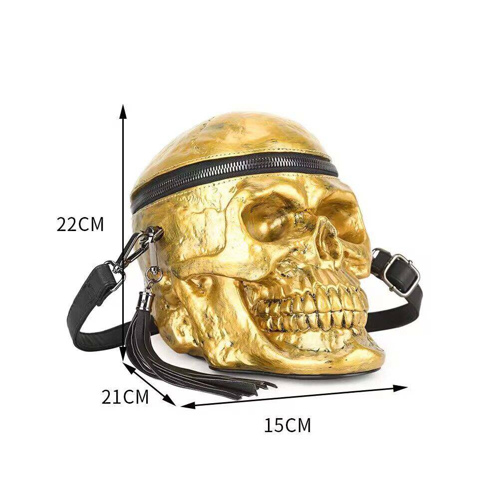 3D Bags Gold Skull Cross Body Shoulder Bag Mini Handle Handbags