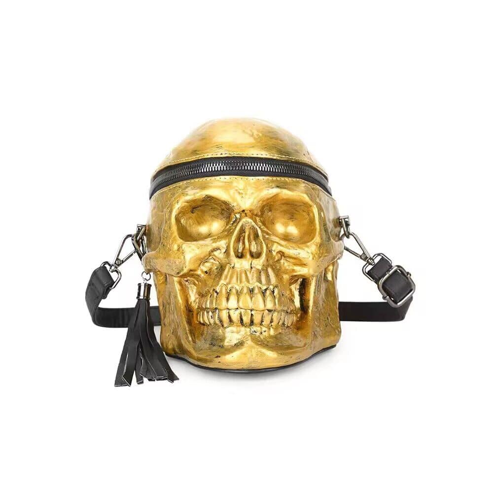 3D Bags Gold Skull Cross Body Shoulder Bag Mini Handle Handbags