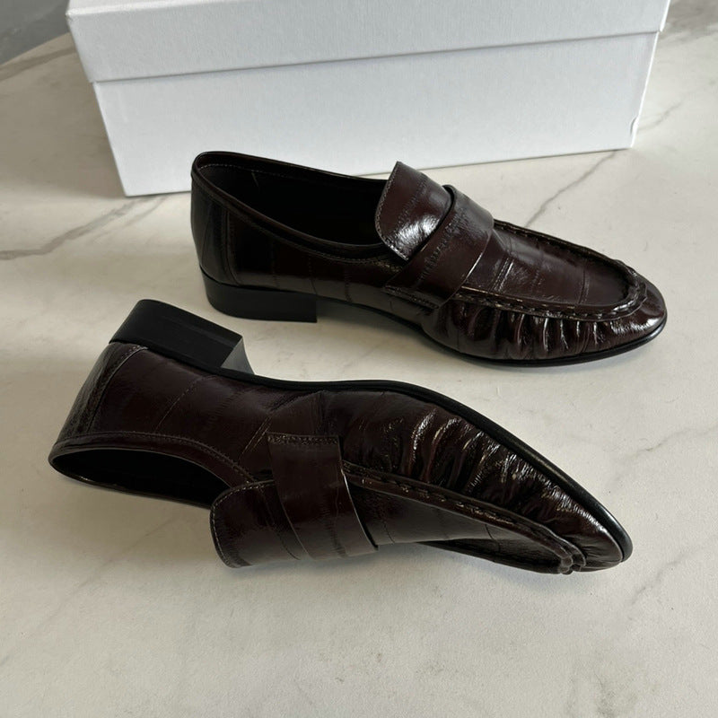 Eel Skin Loafers For Women