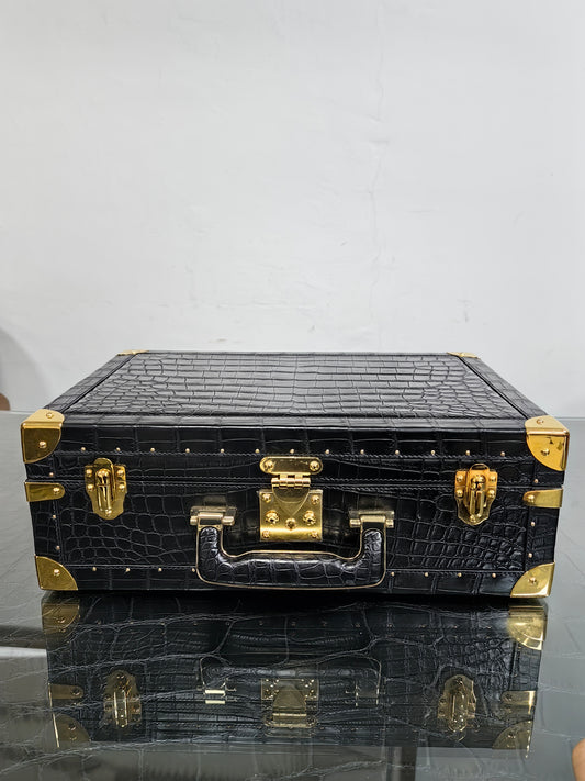Genuine Crocodile Skin Leather Wine Box Bag