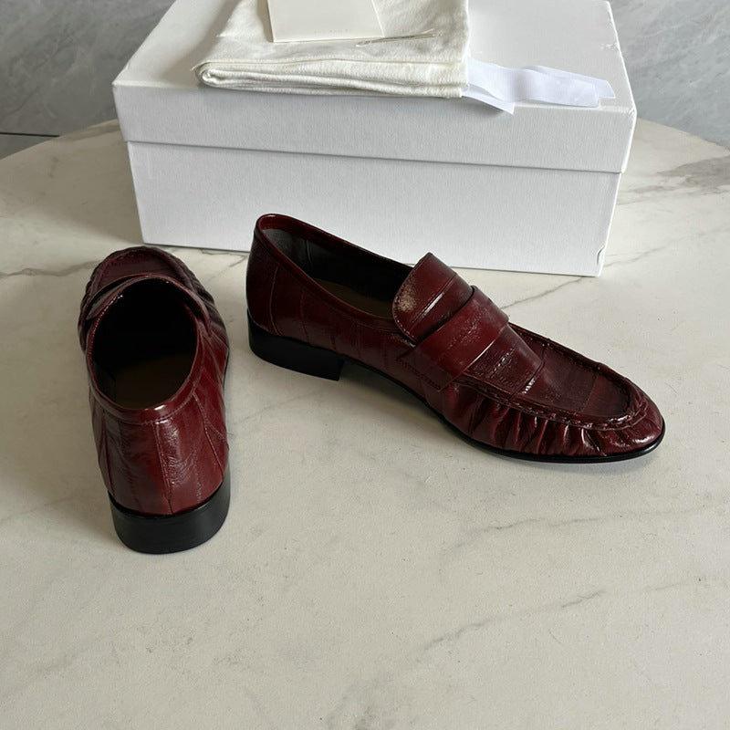 Eel Skin Loafers For Women