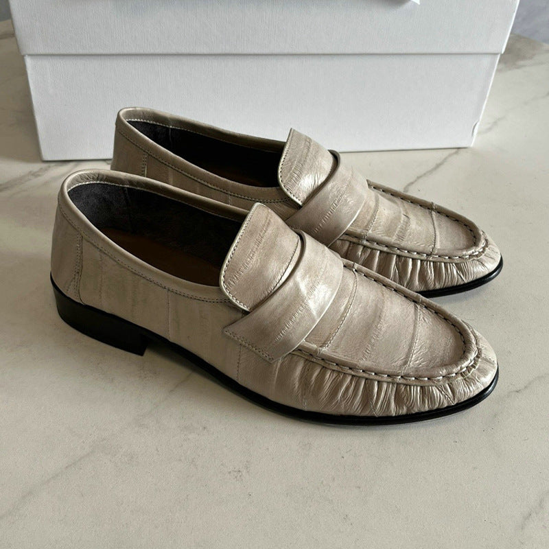 Eel Skin Loafers For Women
