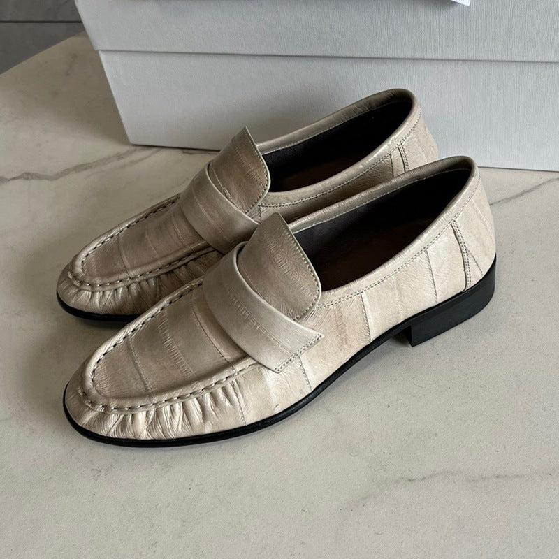 Eel Skin Loafers For Women