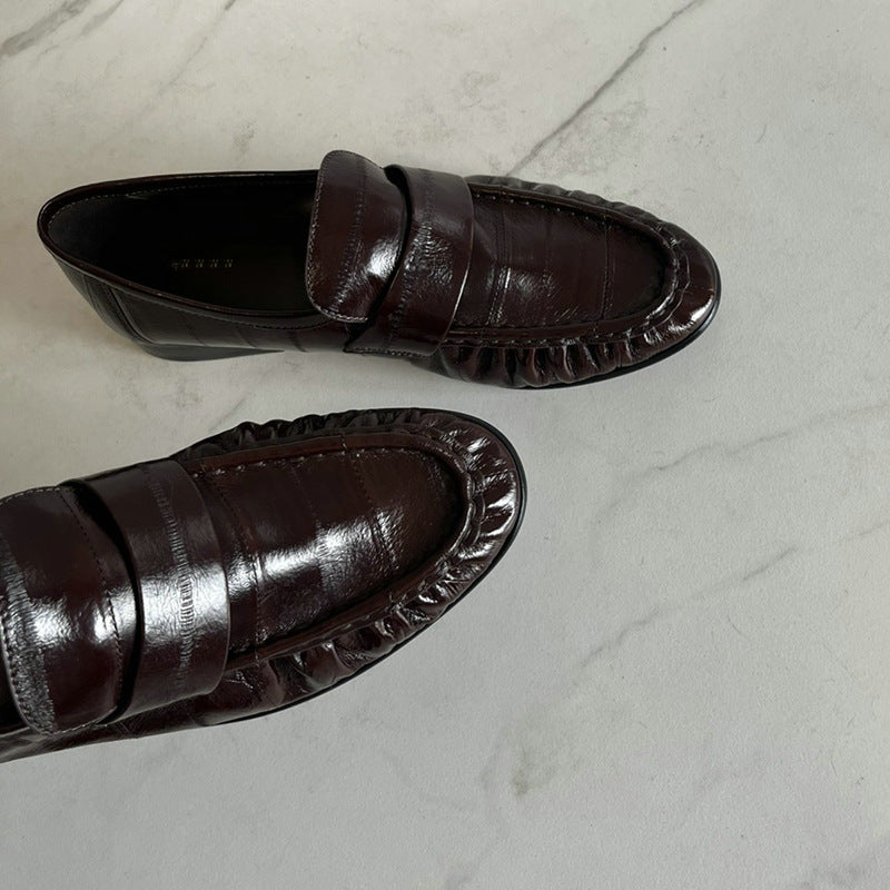 Eel Skin Loafers For Women