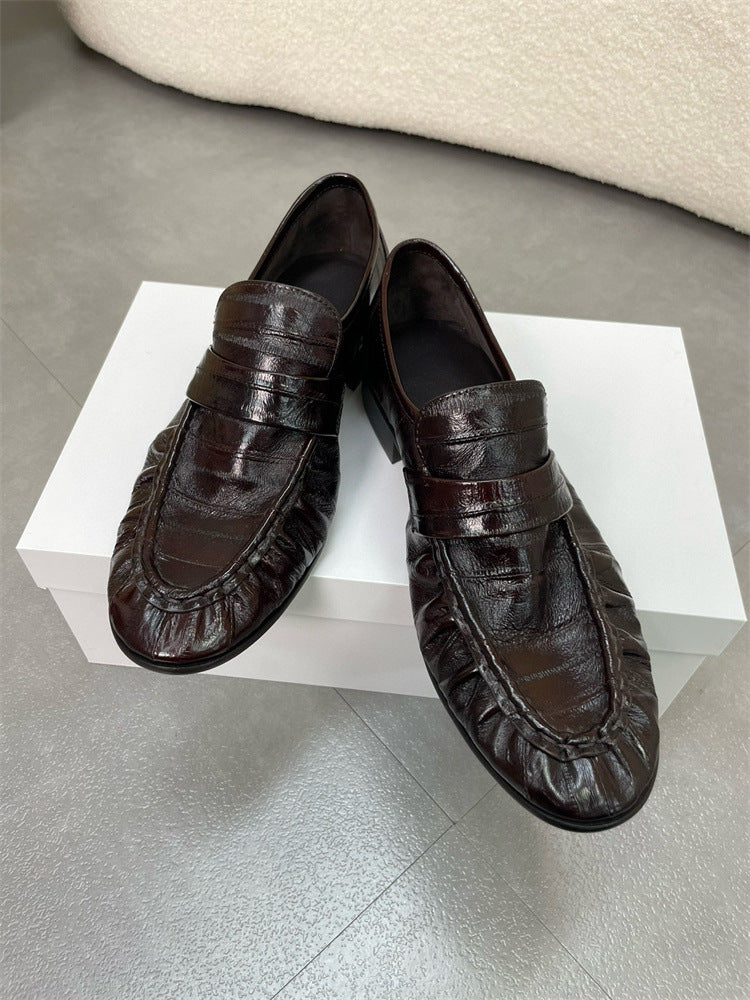 Eel Skin Loafers For Women