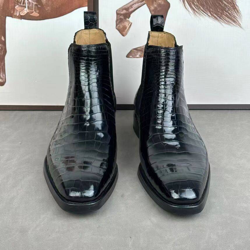 Crocodile Shoes Crocodile Skin Leather Chelsea Boots