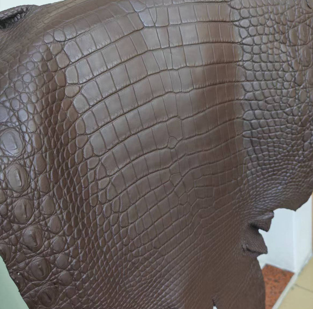 Preorder Mens Matt Genuine Crocodile Skin Leather Clutch Large Coffee