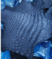 Preorder Men Crocodile Leather Lace Up Shoes Dark Blue Nubuck