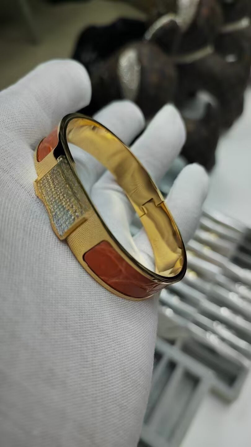 Genuine Crocodile Leather Bangle