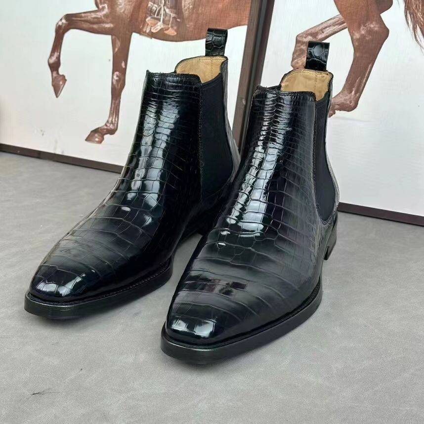 Crocodile Shoes Crocodile Skin Leather Chelsea Boots