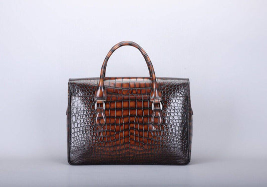 Men's Vintage Crocodile Leather  Briefcase