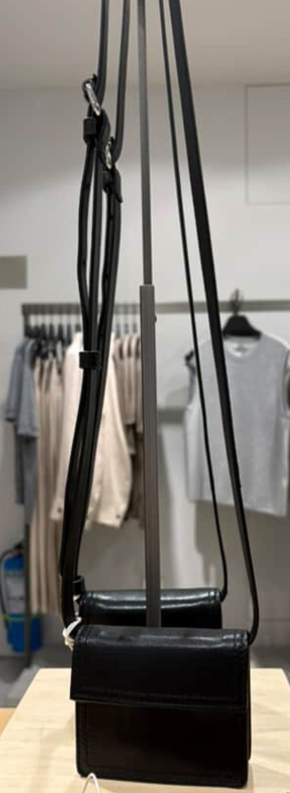 Preorder Crocodile Leather Cross Body Messenger Bag Mini Black