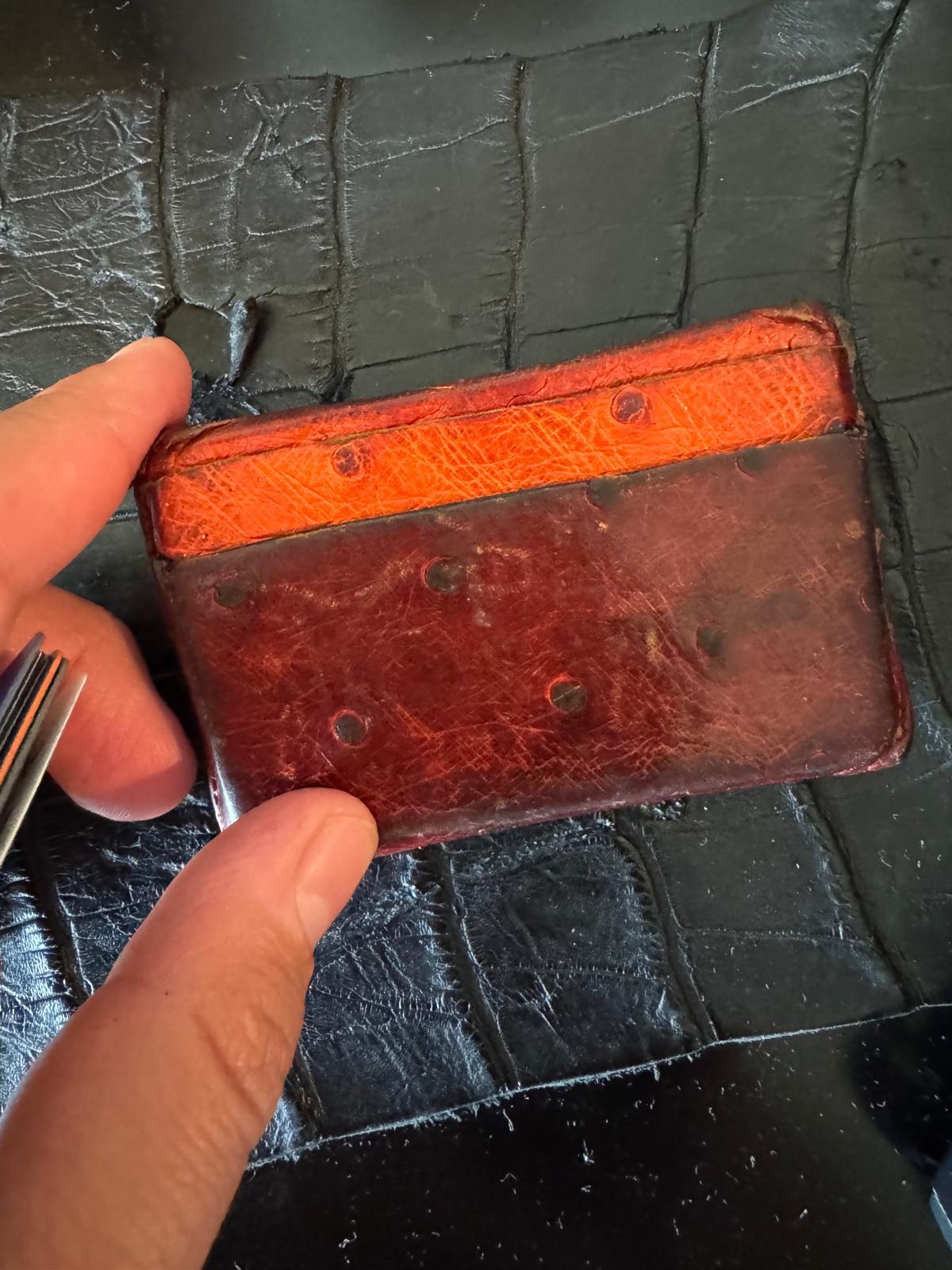 Preorder Mens Genuine Crocodile Skin Leather Card Case Coffee