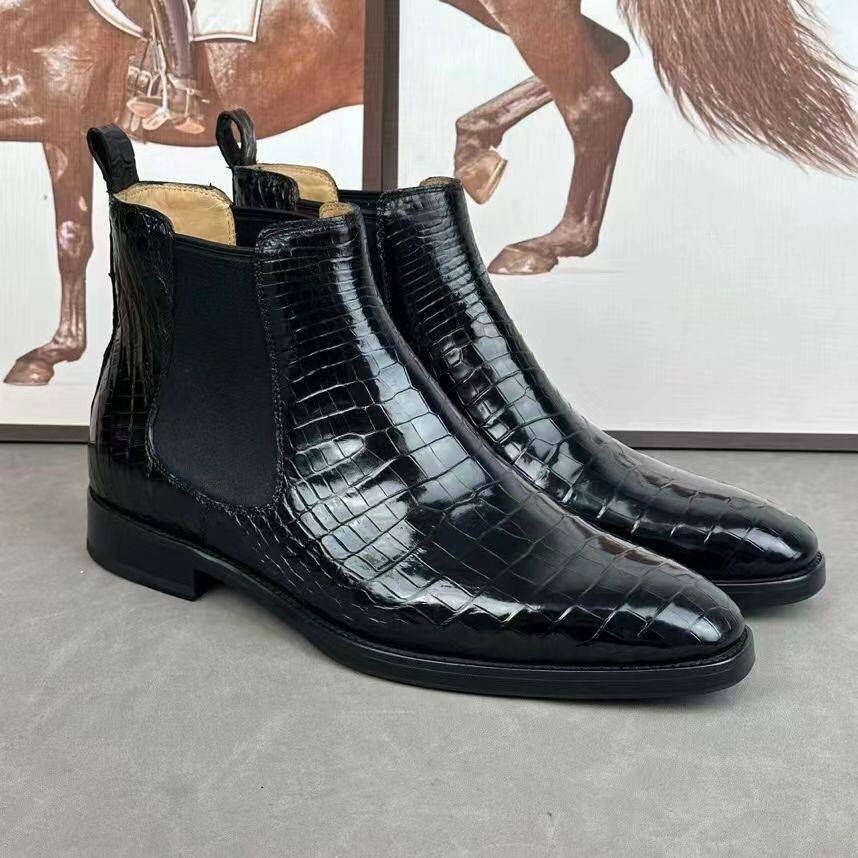 Crocodile Shoes Crocodile Skin Leather Chelsea Boots