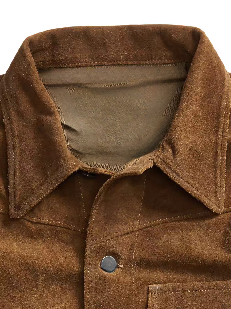 Mens Jackets , Leather Jacket, Vintage Brown Suede Leather Jacket