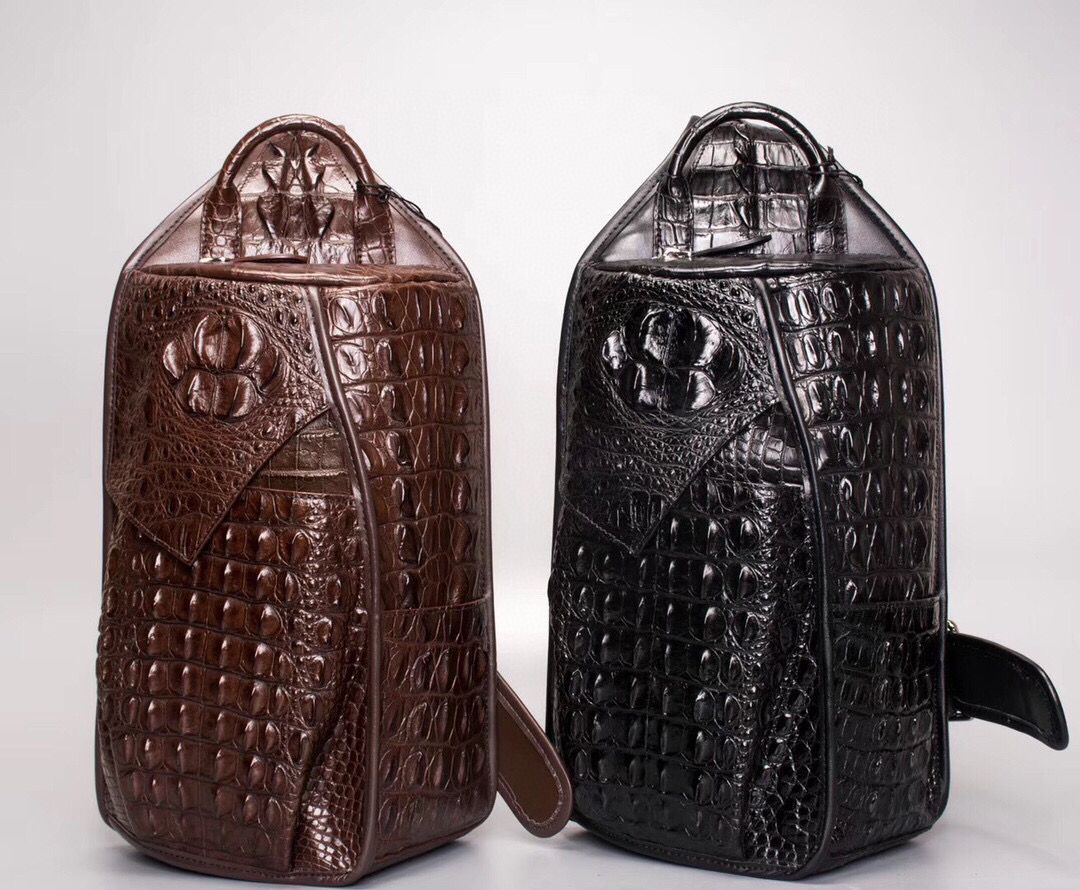 Preorder Sling Bag,Genuine  Crocodile Leather Large Shoulder Chest Pack Crossbody Bag Travel Daypack