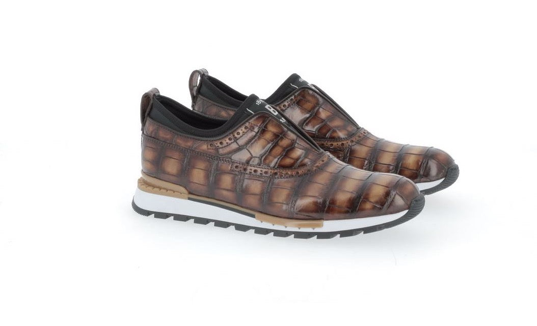 Preorder Crocodile Leather Sneaker Vintage Brown