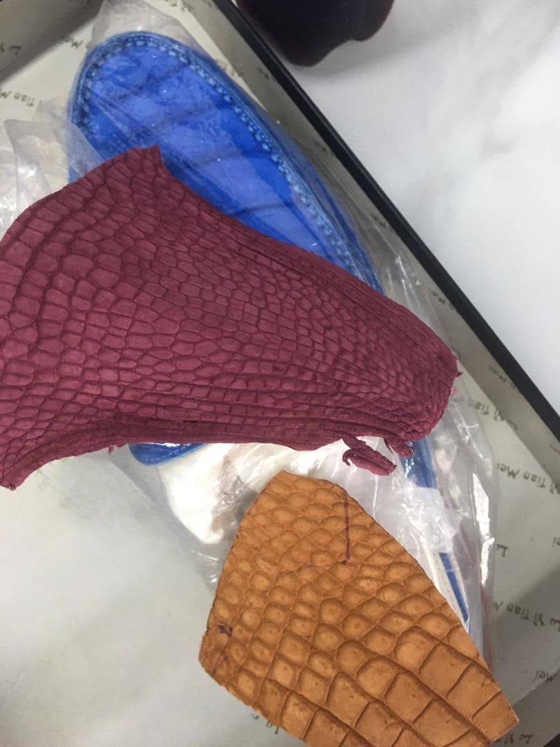 Preorder Nubuck Crocodile Leather Slippers For Ladies