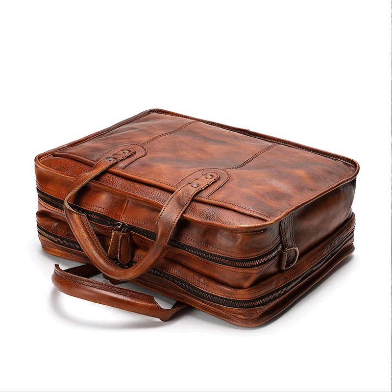 Vegetable Tanning Leather  Briefcase