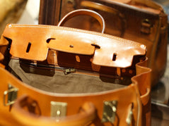 Unisex Genuine Vintage Vegetable Tanned Leather Satchel Flap Buckle Bag