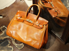 Unisex Genuine Vintage Vegetable Tanned Leather Satchel Flap Buckle Bag