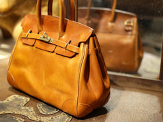 Unisex Genuine Vintage Vegetable Tanned Leather Satchel Flap Buckle Bag