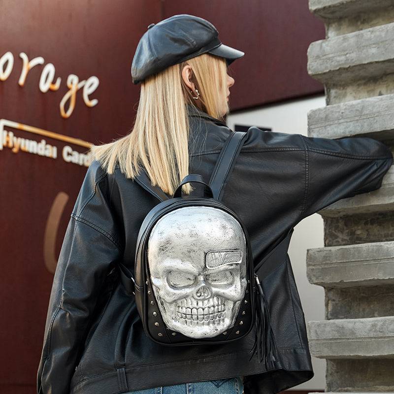 Unisexs 3D Skull Backpack ,Leisure  Backpack ,Halloween Skull Backpack Small