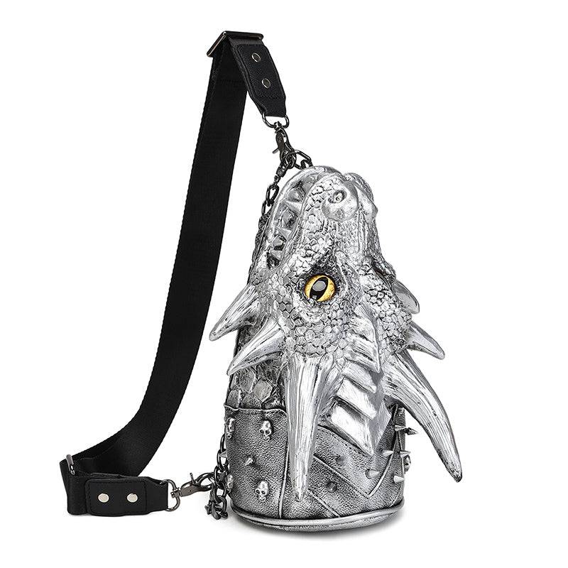 3D Backpack ,3d Chest Sling Messenger Bags Fashion Multi-Way Dragon Head Crossbody Bag