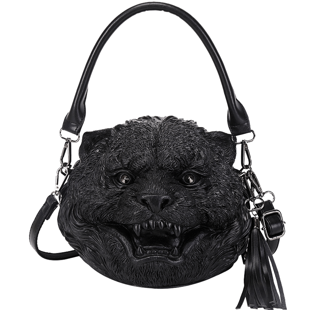 3D Backpack, Fashion 3D Happy Small Tiger Head SquareBag,  Cross Body Handle Shoulder Bag